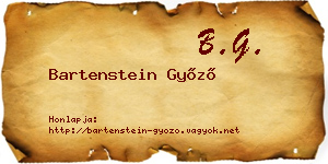 Bartenstein Győző névjegykártya